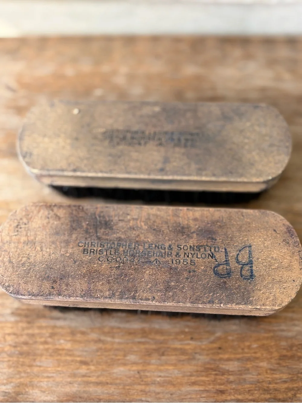 VTG Christopher Leng & Sons Ltd. shoe brushes manufactured in 1955.